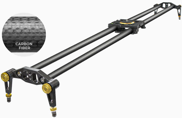 LimoStudio (Upgraded) 47 in Carbon Fiber Camera Slider / 120cm Dolly Track Rail, Smooth Bearing Stabilizer, Height Adjustable, Spirit Level, AGG1982