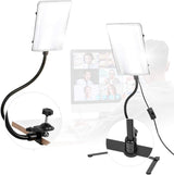 LimoStudio [2 Pack] LED Video Light Panel, High Brightness 3250 Lumen 5500K, Gooseneck Flexible Arm Extension Mount, 3 Mount Way: Table Top/Desk/Stand Mount, Photo Video Light, AGG2205