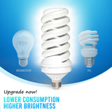 LED 30W Photo Light Bulb 300W Equivalent CFL Replacement Pure White Daylight E26/E27 6500K 3000 Lumen, Set of 4