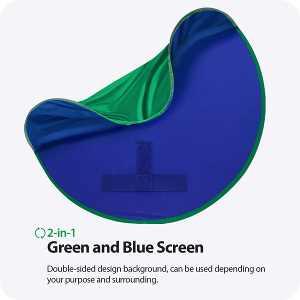 56" 2-in-1 Reversible Green & Blue Chromakey Webcam Microfiber Screen Chair for Gaming