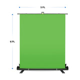 5 x 6 ft. Green Chromakey Screen Retractable Pop-up Style Backdrop Stand