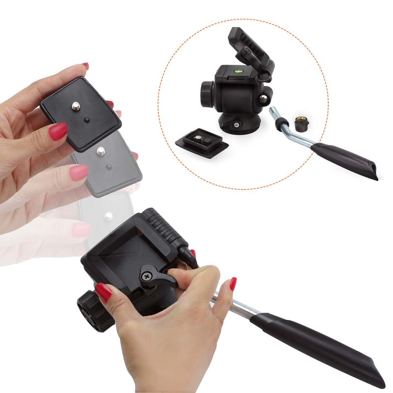 Three Axis Angle Adjustable DSLR Camera Tripod Mount with Quick Release Plate