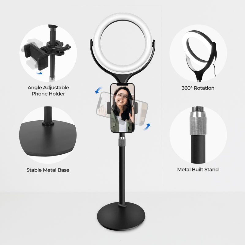 LED 8 Inch Desktop Ring Light Complete Kit