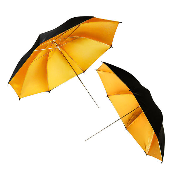 Black & Gold Photo Umbrella (33 inch), Set of 2