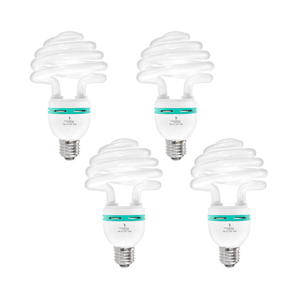 30 Watt Spiral E26/E27 Compact Fluorescent CFL Light Bulb 2100LM 6500K Daylight, Set of 4