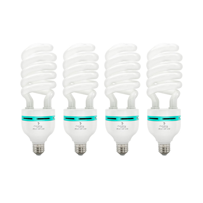 65 Watt Spiral E26/E27 Compact Fluorescent CFL Light Bulb 3460LM 6500K Daylight, Set of 4