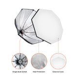 Black/Silver Octagonal Softbox with Single Bulb Socket Kit (26 inch)