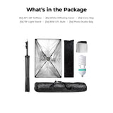 Black/Silver Rectangular Softbox with Single Socket Complete Kit (20 x 28 inch)